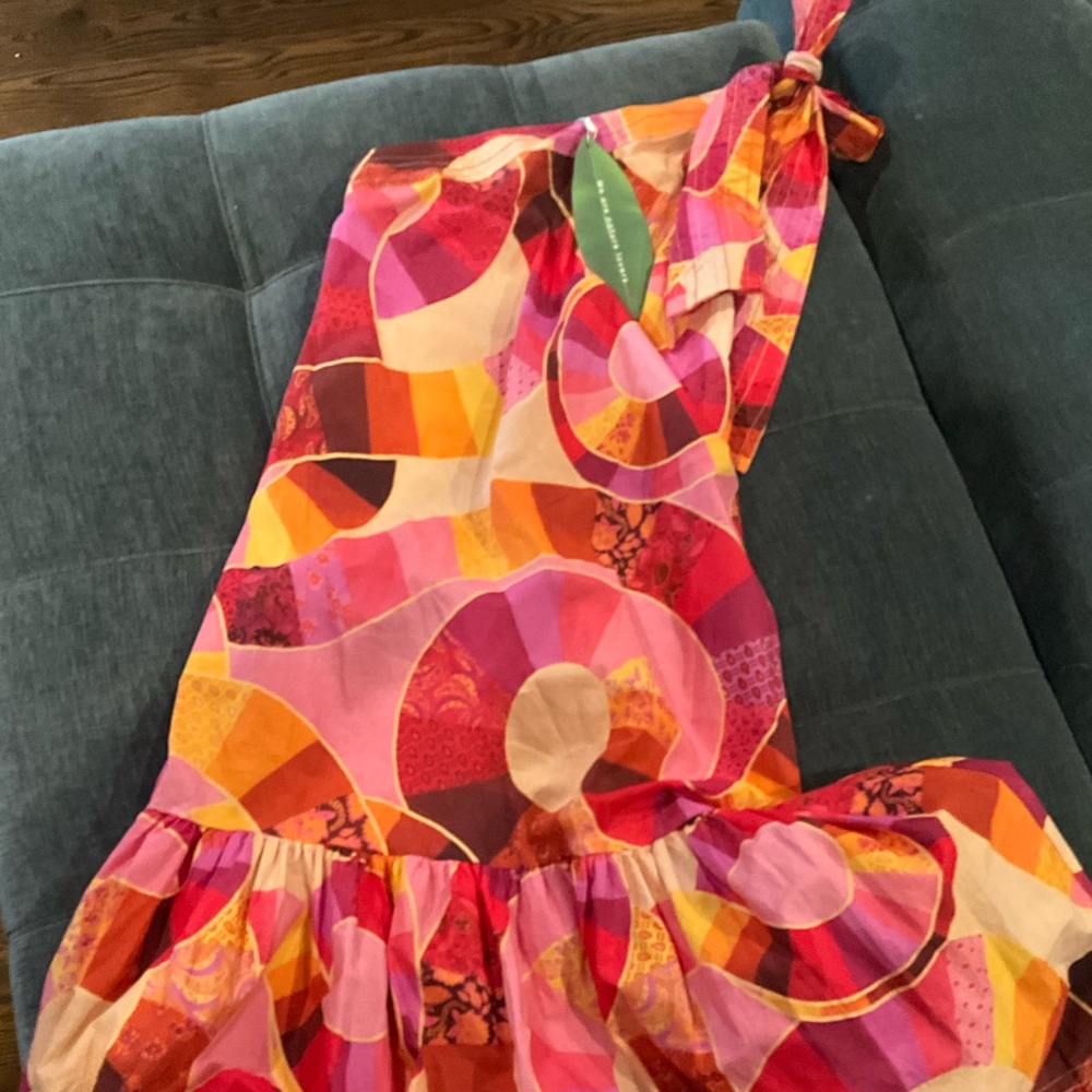 Farm Rio Vibrant Pink One-Shoulder Dress